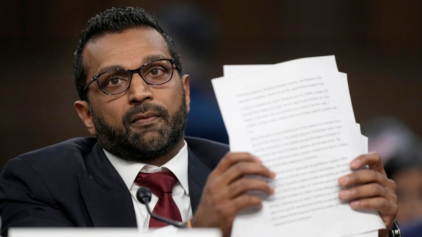 Kash Patel, President Donald Trump's choice to be director of the FBI, appears before the Senate Judiciary Committee for his confirmation hearing, at the Capitol in Washington, on Thursday, January 30, 2025.